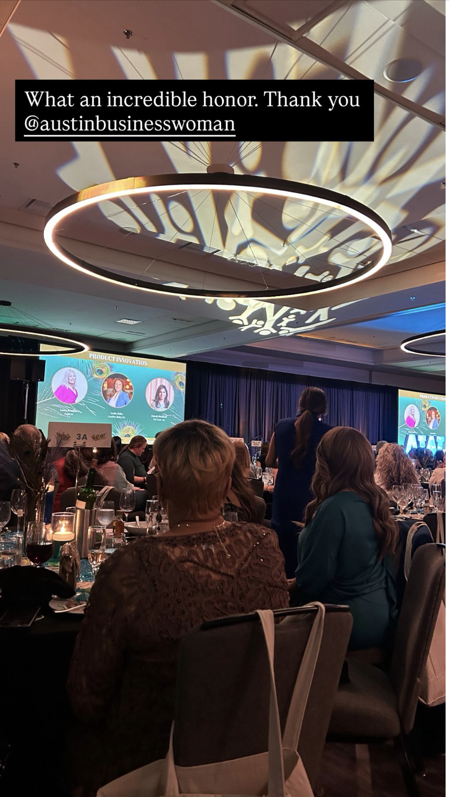 Award ceremony ballroom — What an incredible honor, Thank you @austinbusinesswoman