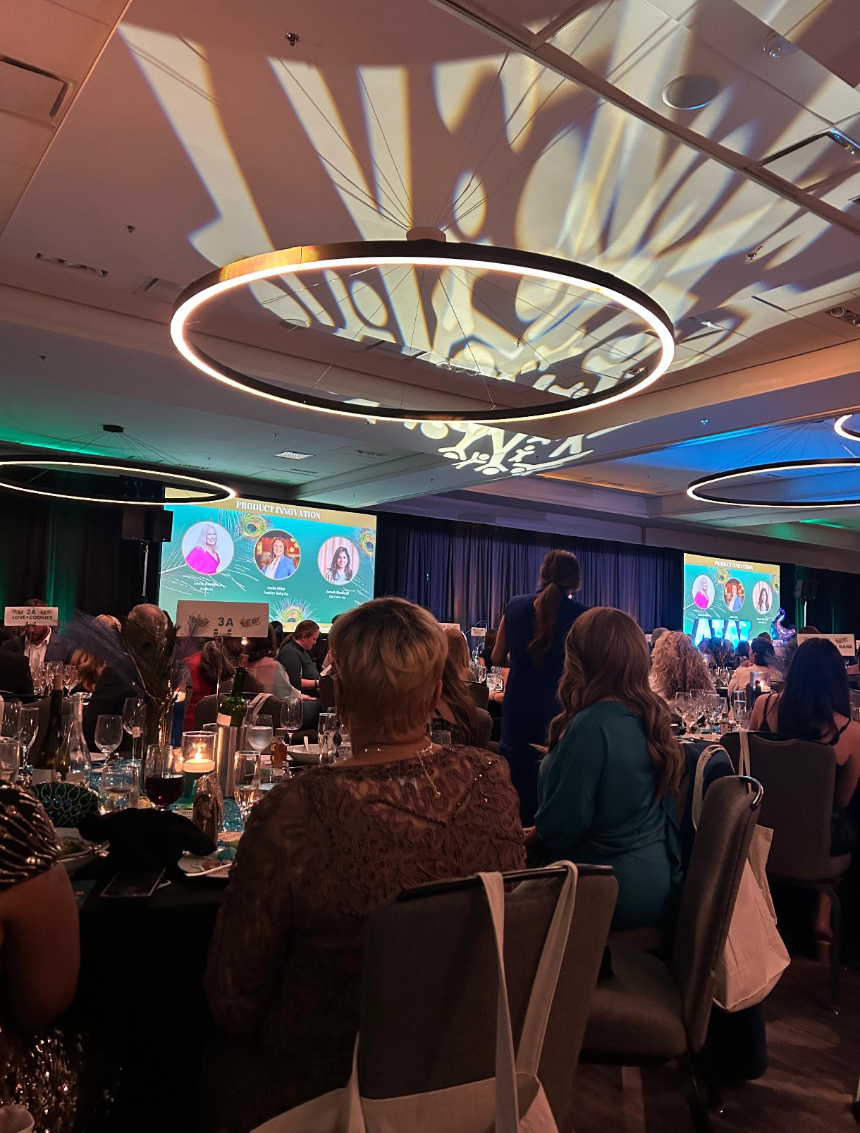 Wide view of award ceremony ballroom